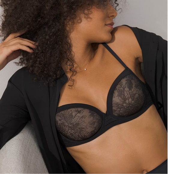 NWT Soma Lightest Lift Lined Demi Underwire Lace Bra 32 B Black #0300 - Picture 10 of 12